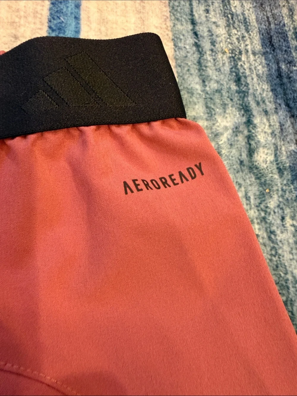 adidas Mauve Athletic Shorts with Black Waistband